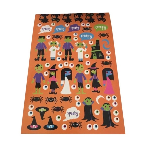 Halloween Stickers Booklet Holographic Googly Eyes Bats Cats Pumpkins Spiders - Picture 6 of 9